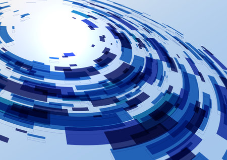 blue rotating digital technology backgroundのイラスト素材