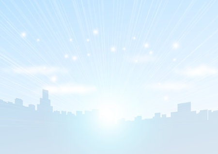 Sky and bright cityscape image backgroundのイラスト素材