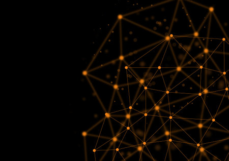 orange line network black background