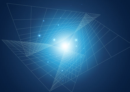 Space and blue digital image backgroundのイラスト素材