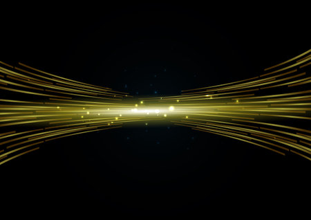 Shining gold technology wave backgroundのイラスト素材