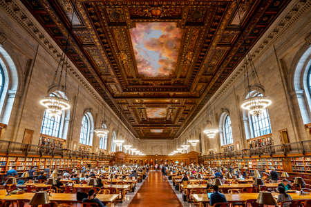 New york public library , one of the most beautiful library in the world in Manhattan , New york city , United States of America - September 1 , 2018のeditorial素材