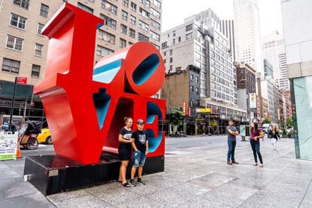 Love sign landmark near Central park in Manhattan , New york city , United States of America - September 1 , 2018のeditorial素材