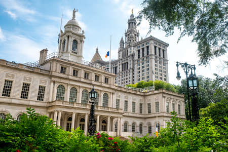 New york city hall in the afternoon , Manhattan , New york city , United States of Americaのeditorial素材