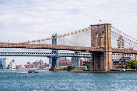 View of Brooklyn bridge and Brooklyn from Manhattan side in New york city , United States of America - September 1 , 2018のeditorial素材