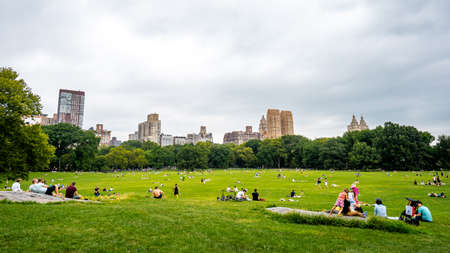 Clear day in Central park , Green space in the heart of Manhattan , New york city , United States of America - September 2 , 2018のeditorial素材