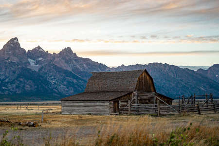 The landscape nature of Grand Teton national park near Yellowstone national park in Wyoming , United States of Americaの写真素材