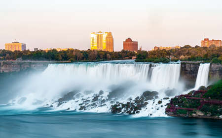 Niagara Falls on Canada side before sunset with clear sky , Niagara , Canadaのeditorial素材