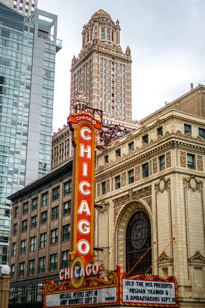 Chicago Theatre , one of the classical Theatre in USA locate here in Chicago , Illinois , United...