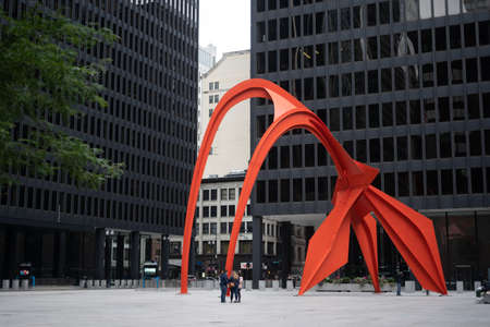 Calder Flamengo the iconic landmark in Chicago , Illinois , United States of America - September 9 , 2018のeditorial素材