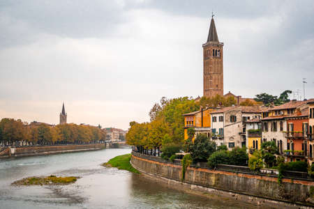 Nice View in the old town of Verona sites and one of the most beautiful city from medieval in Italyのeditorial素材