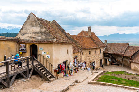 Rasnov Citadel and fortress late morning during spring season . One of the most  classical citadel and fortress in Sinaia nor far from Brasovのeditorial素材