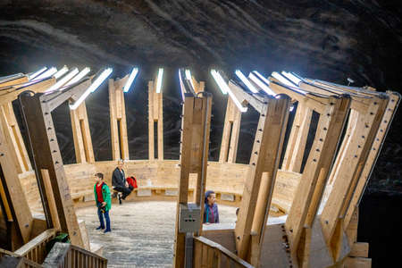 Salina Turda . One of the most awesome underground place on earth . Recently is fun park with many activities and used to be Salt mine in the pastのeditorial素材