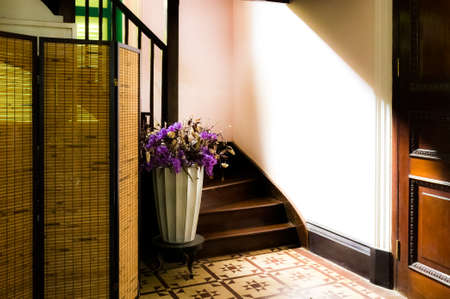 Quiet classic wooden stairの写真素材