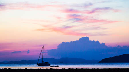 Colorful clouds of a seascape after the sunset.の写真素材