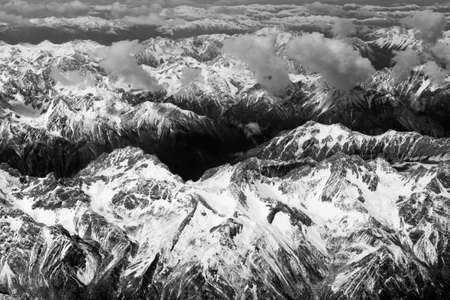 Aerial view mountains in Sichuan province, China.の写真素材