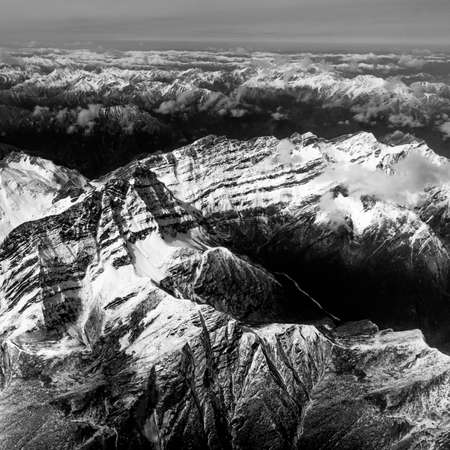 Aerial view mountains in Sichuan province, China.の写真素材