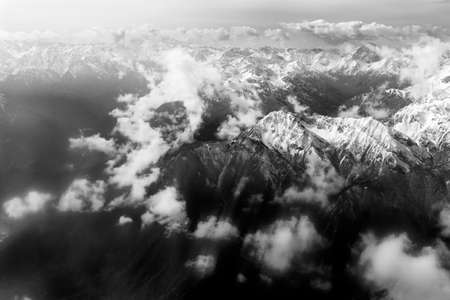 Aerial view mountains in Sichuan province, China.の写真素材