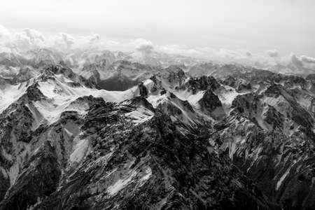 Aerial view mountains in Sichuan province, China.の写真素材