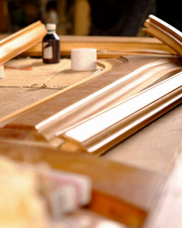 wooden door restoration,repair and restoration of furnitureの写真素材