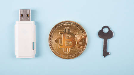 security of bitcoin wallets,protection and storage of cryptocurrenciesの写真素材