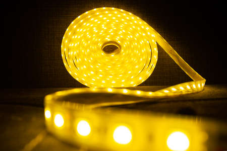 LED roll of shining decorative tape. Led Strip Light.