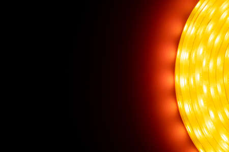 a roll of LED decorative tape, coil diode strip copy space.