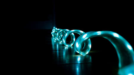 cold light tape, blue LED strip for indoor and office lighting.の写真素材