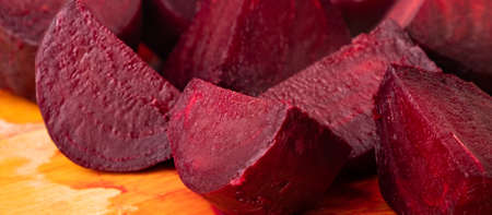 chopped burgundy beets fresh vegetables closeup.の写真素材