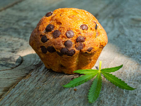 hash butter cupcake cannabis leaf, sweet marijuana food