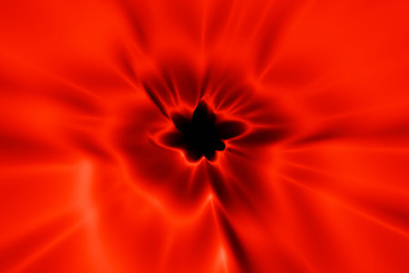 black hole on red background in outer space 3d render.の写真素材