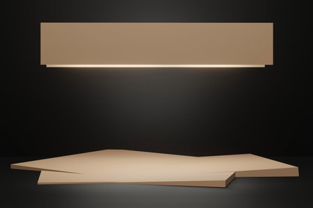 art platform podium for promotional products blue mint pastel color, 3d display stage scene 3d render.の写真素材