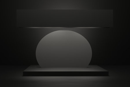 art platform podium for promotional products blue mint pastel color, 3d display stage scene 3d render.の写真素材