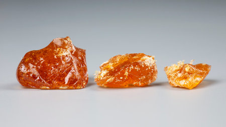 3 pieces of cannabis wax closeup. concentrate dab with high thc.の写真素材