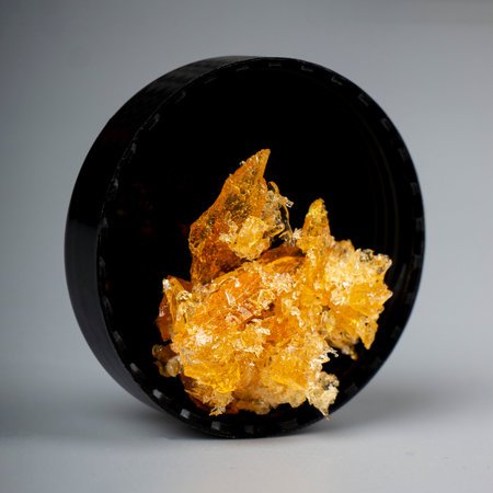 golden cannabis wax crystals, high thc crumble.の写真素材