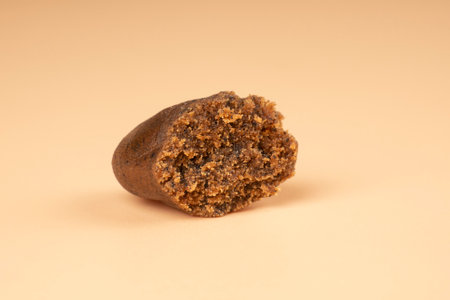 hashish lump of crushed cannabis trichomes, high thc brown charas closeup.の写真素材