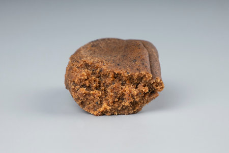 high thc cannabis, concentrate marijuana in the form of hashish amber trichomes on dark background.の写真素材