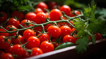 small red cherry tomatoes generative ai.の素材