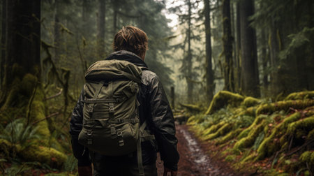 jungle exploration hiking generative ai.の素材