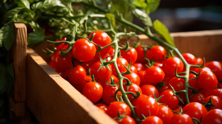 small red cherry tomatoes generative ai.の素材