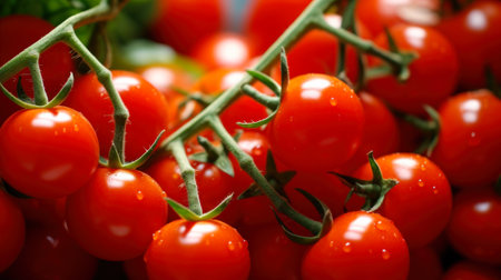 small red cherry tomatoes generative ai.の素材