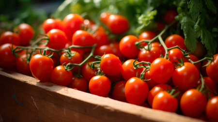 small red cherry tomatoes generative ai.の素材