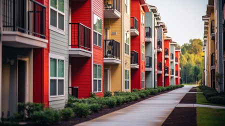 sale of new apartments in a residential complex generative ai.の素材
