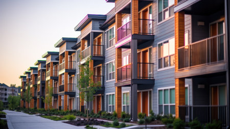 sale of new apartments in a residential complex generative ai.の素材