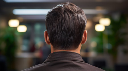 fashionable men haircut back view generative ai.の素材