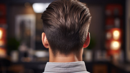 fashionable men haircut back view generative ai.の素材