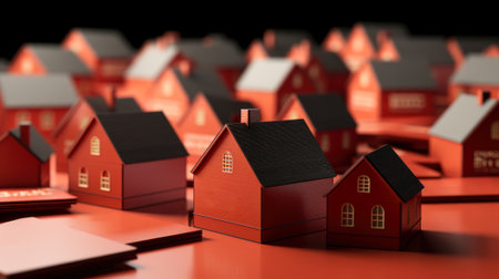 small houses, real estate sale concept generative ai.の素材