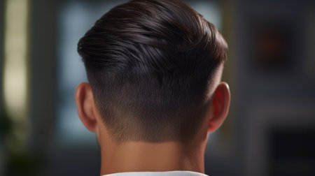 fashionable men haircut back view generative ai.の素材