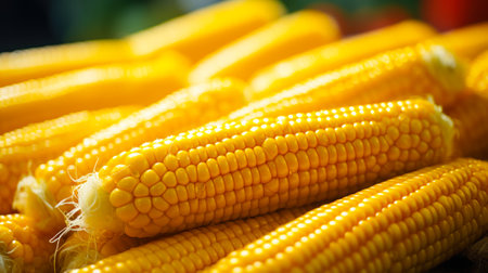 yellow boiled corn generative ai.の素材