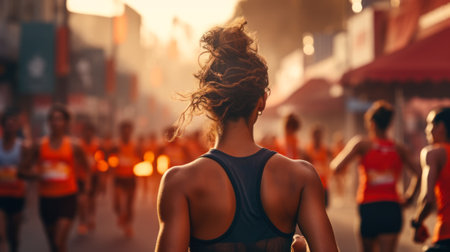 women running marathon generative ai.の素材